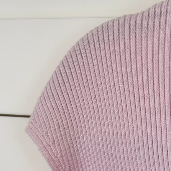 Wilfred Ribbed Baby Pink Cut-out Knit Mini Dress - Picture 14 of 14